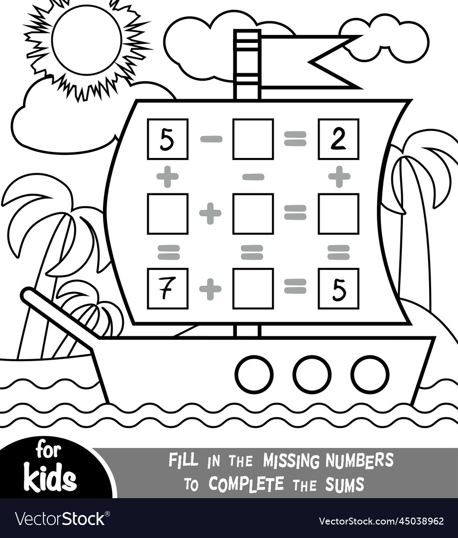 Counting game for preschool children addition vector image Counting game for preschool children addition