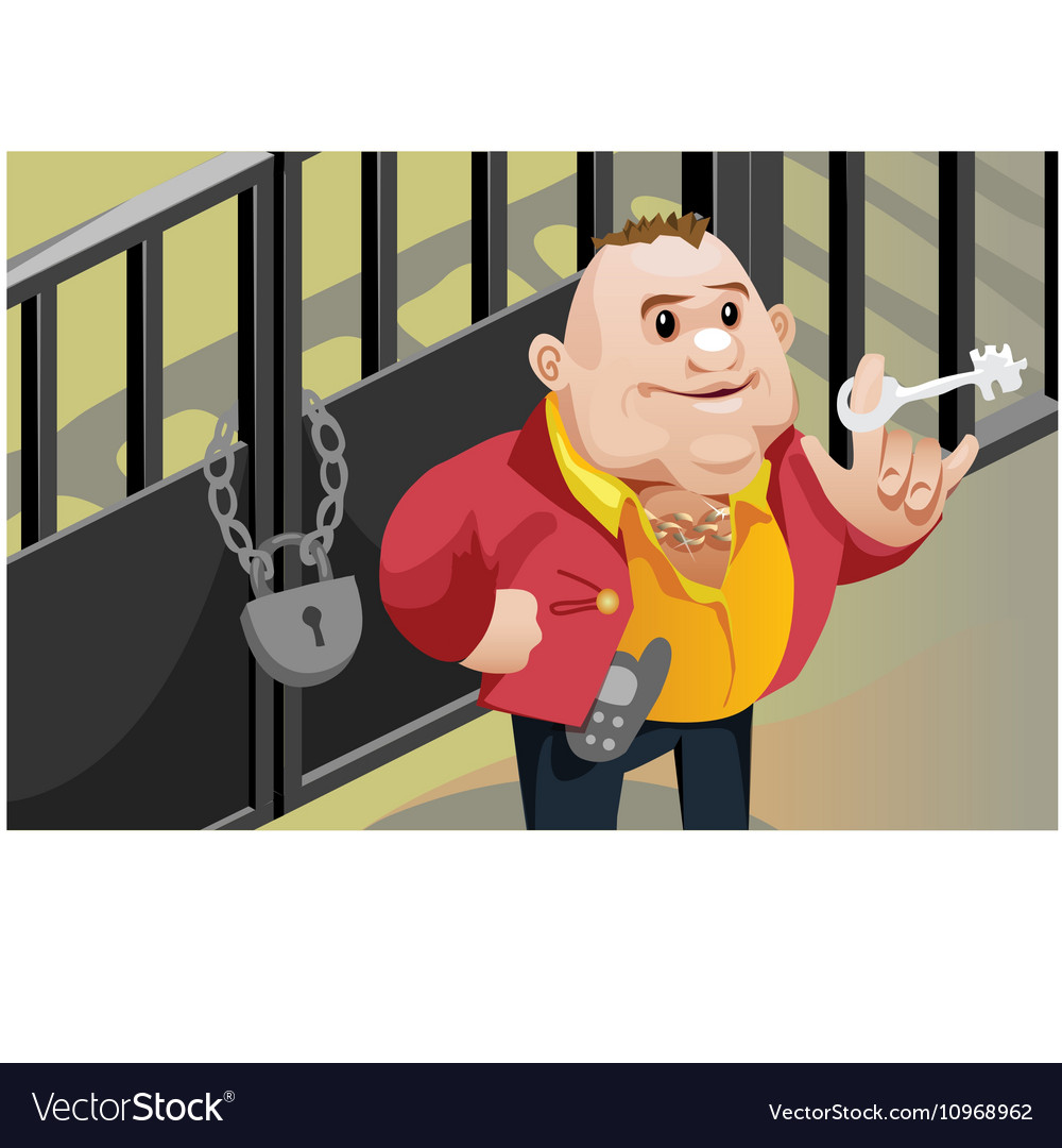 Creative Scene Cool Businessman Locks The Door Vector Image