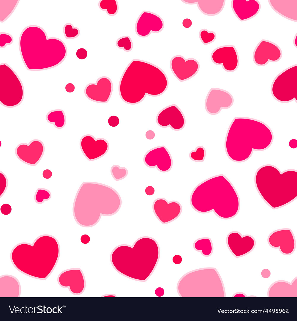 Cute pink and red hearts Royalty Free Vector Image