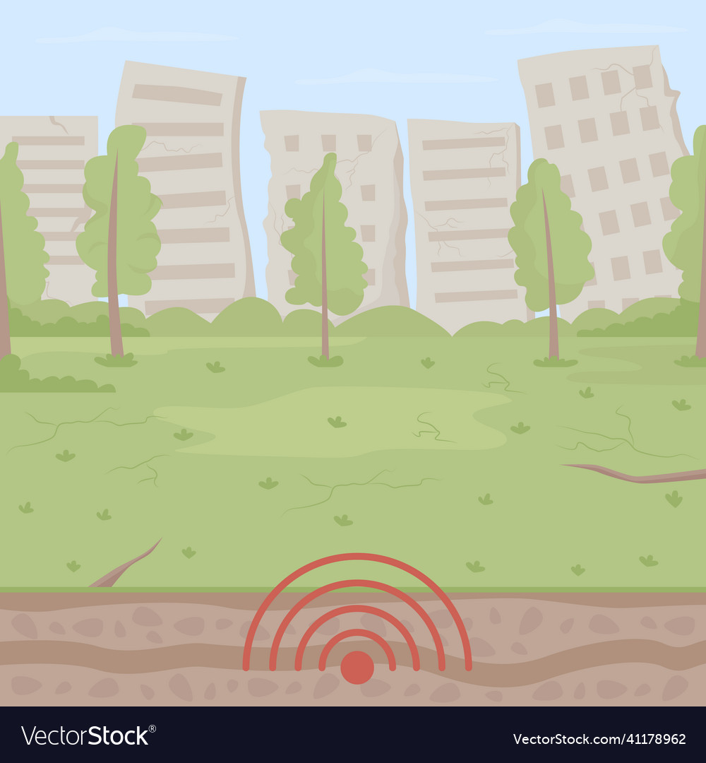 Is shaking of the ground. Earthquake cartoon. A Shaking of the ground