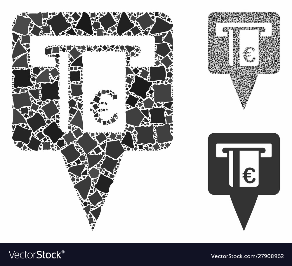 Euro atm pointer mosaic icon abrupt elements