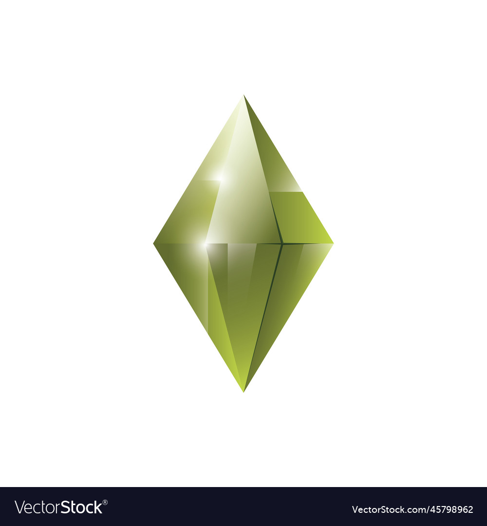 Gem precious stone game loot ui icon vector image Gem precious stone game loot ui icon