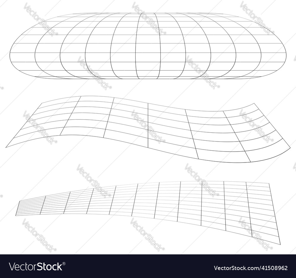 Graticule grid mesh plane with deform distortion