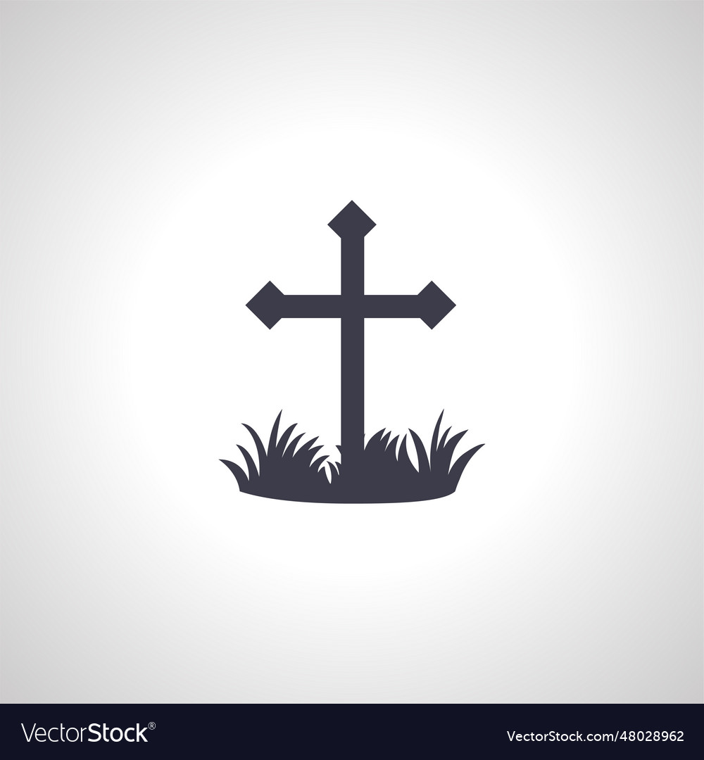 Grave with cross icon rip