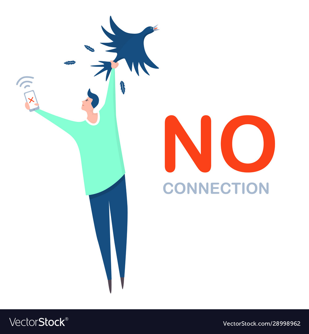 Man trying to connect wifi vector image Man trying to connect wifi