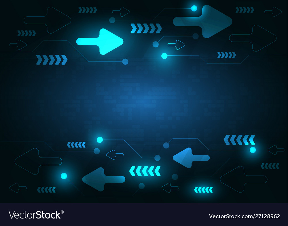 Neon arrow speed and technology data load vector image Neon arrow speed and technology data load