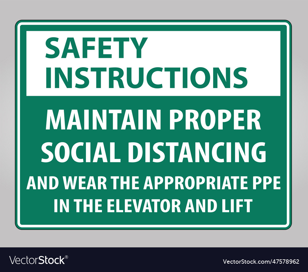 Safety instructions maintain proper social Vector Image