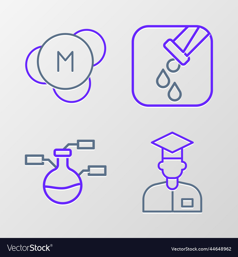 Set line laboratory assistant test tube and flask Vector Image Set line laboratory assistant test tube and flask