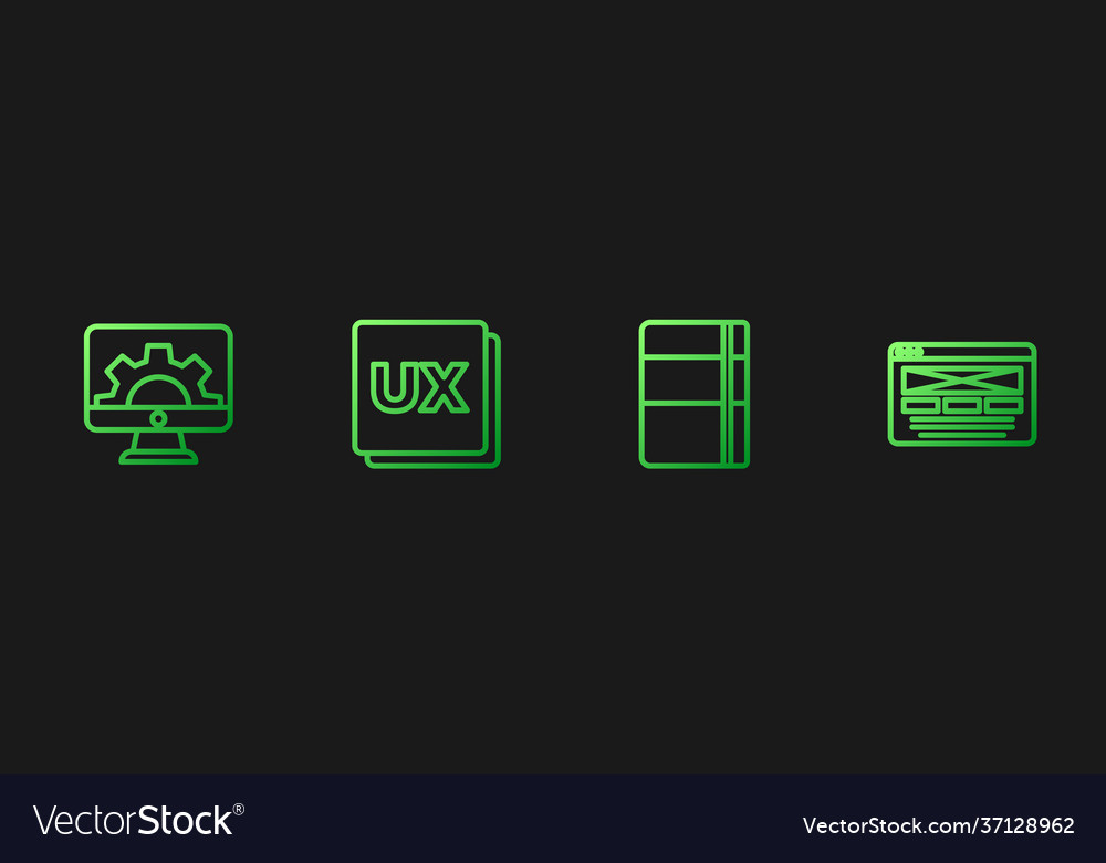 Set line sketchbook or album web development ui Vector Image Set line sketchbook or album web development ui