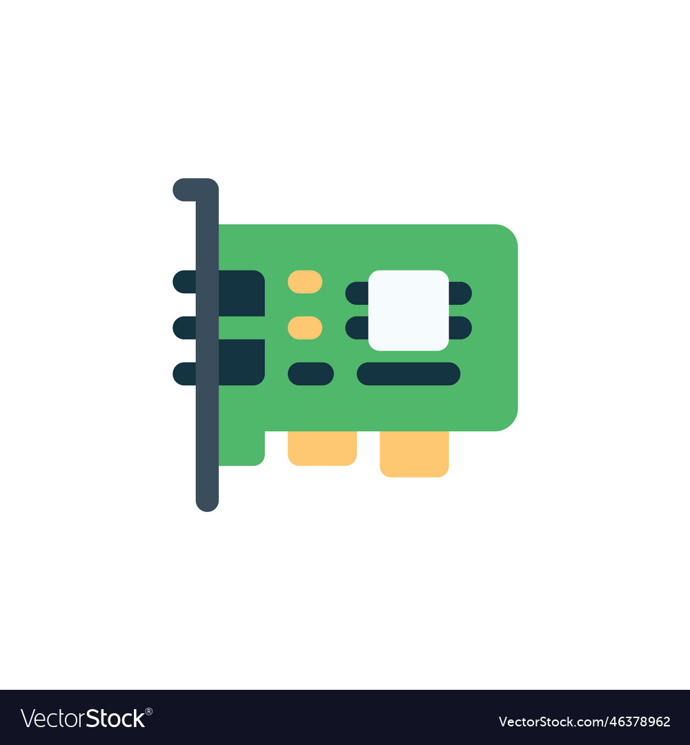 Sound card icon computer component flat vector image Sound card icon computer component flat