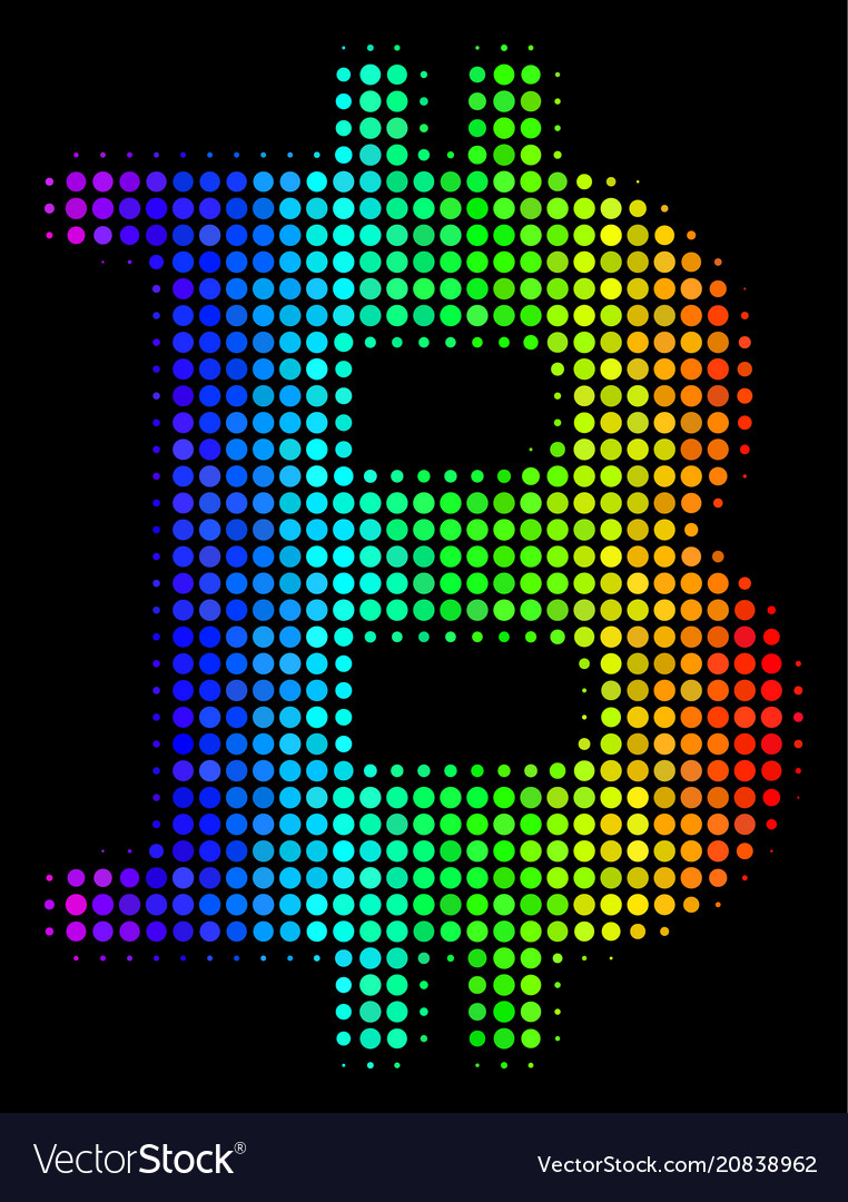 Spectrum dot bitcoin icon vector image Spectrum dot bitcoin icon