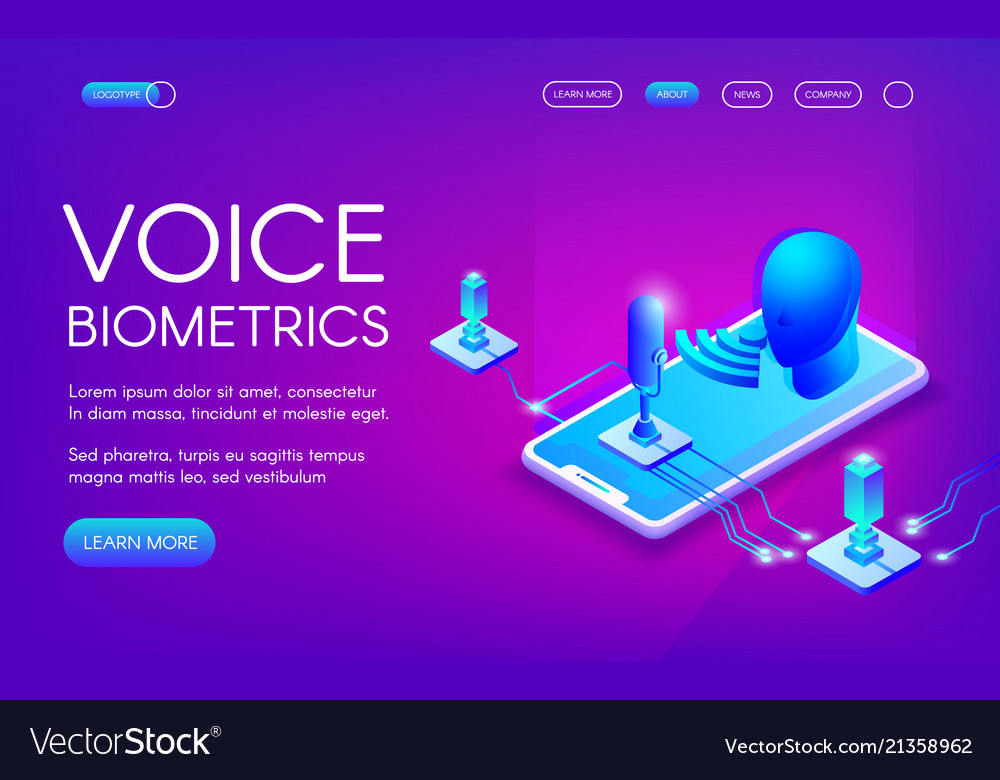 Voice biometrics technology Royalty Free Vector Image