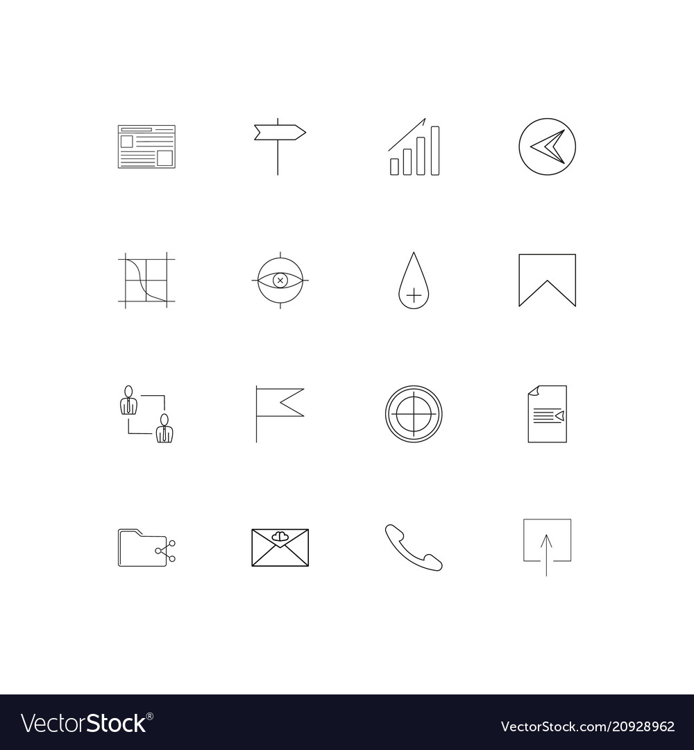 Web applications linear thin icons set outlined