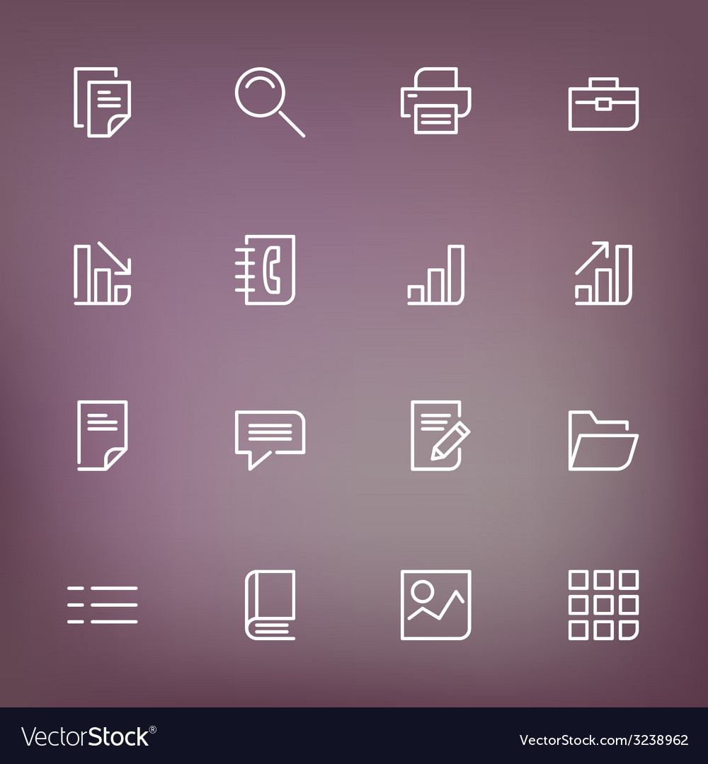 White thin line icons set for web and mobile