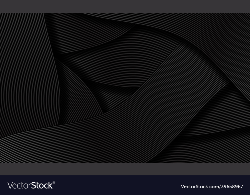 Abstract black grey ribbon line overlap pattern vector image Abstract black grey ribbon line overlap pattern