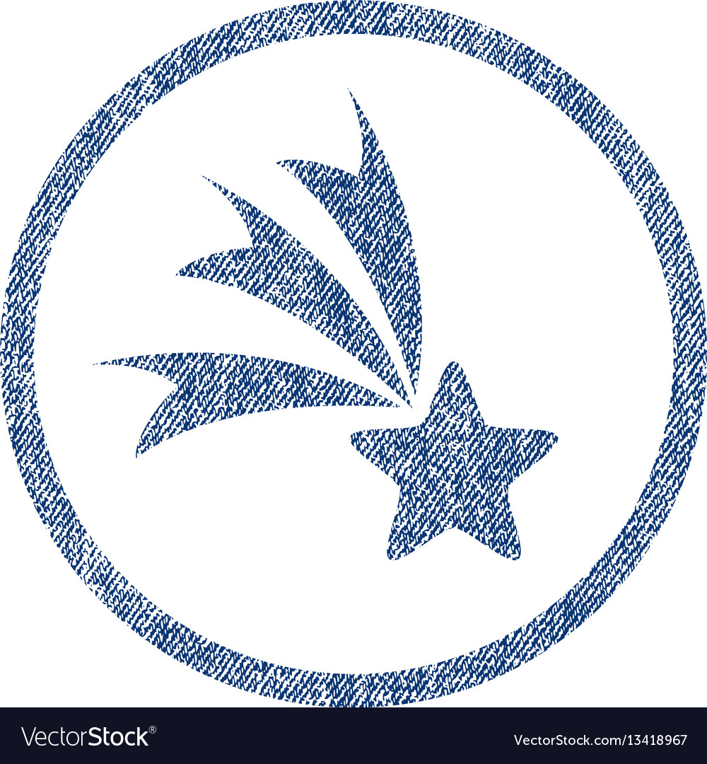 Falling star rounded fabric textured icon