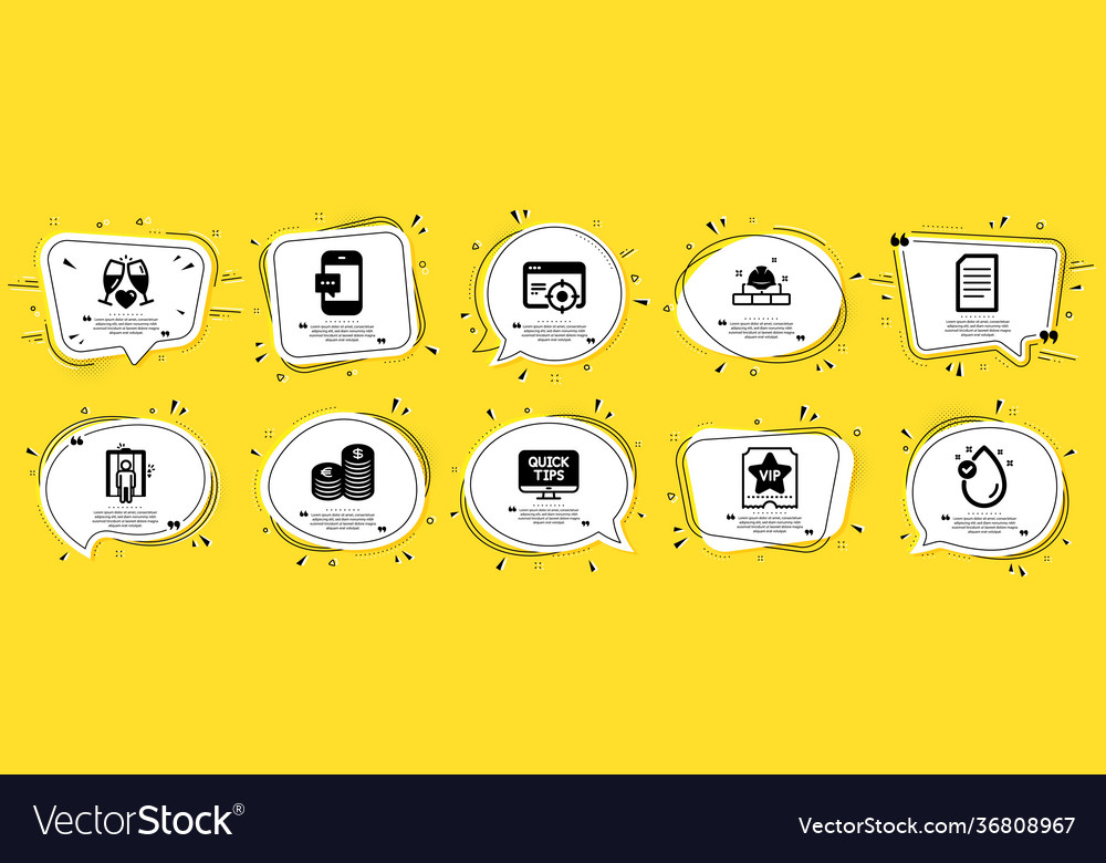 Flat icons set included icon as document web