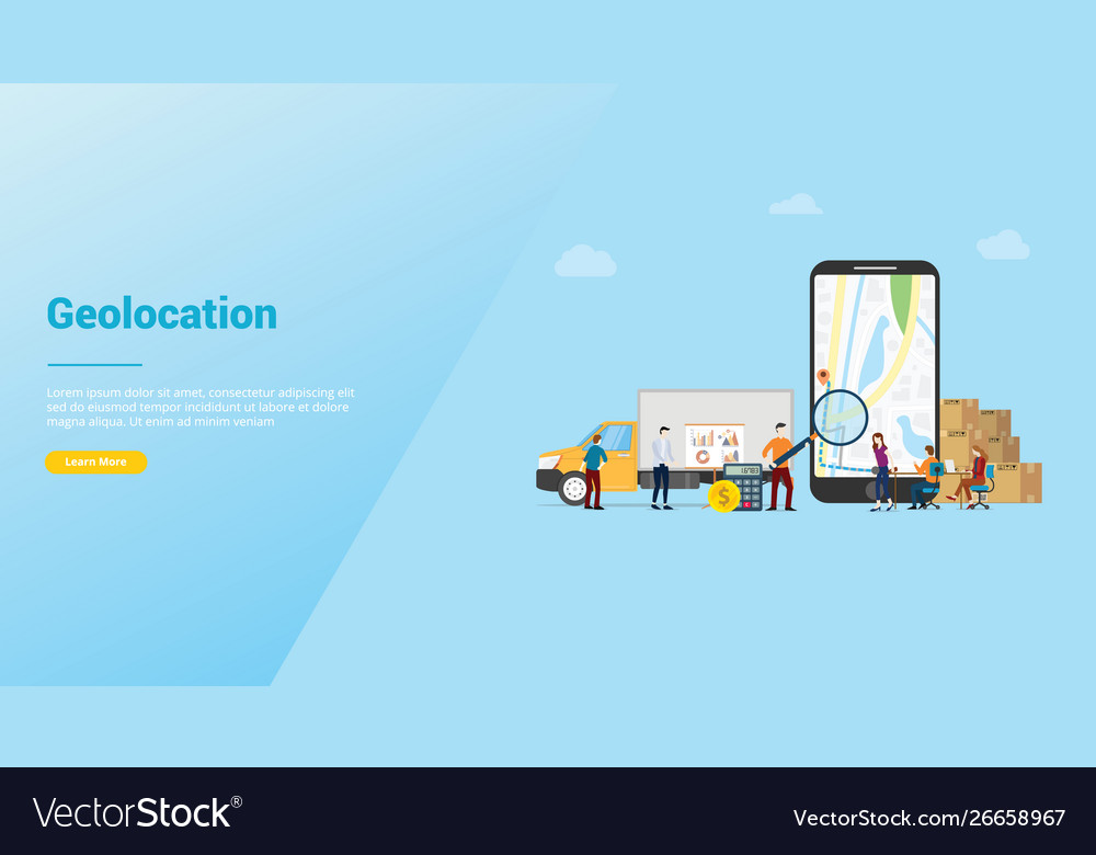 Geolocation optimization search for best routes vector image Geolocation optimization search for best routes
