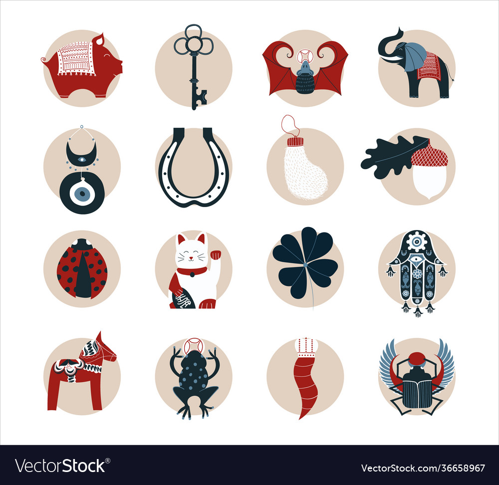 Good luck symbols Royalty Free Vector Image VectorStock