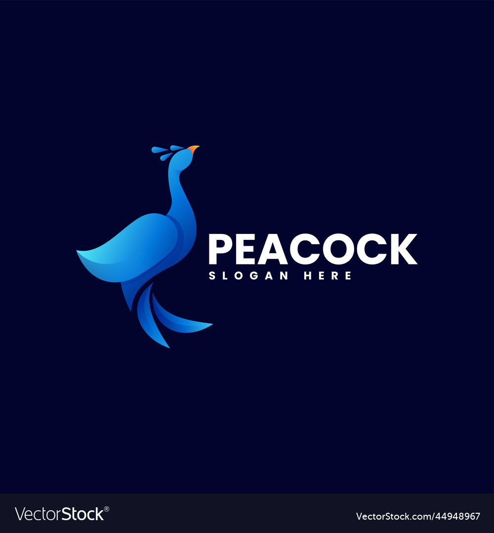 Logo peacock gradient colorful style Royalty Free Vector