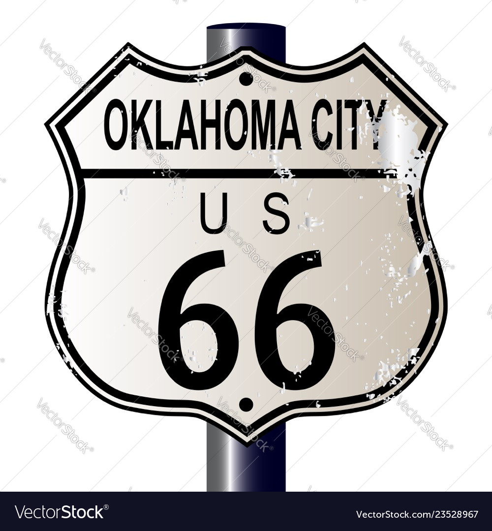 Oklahoma city route 66 sign