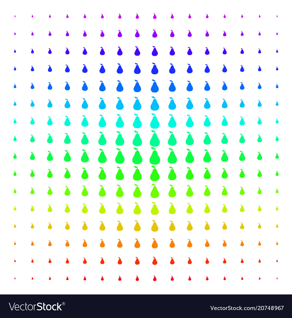 Pear icon halftone spectrum grid