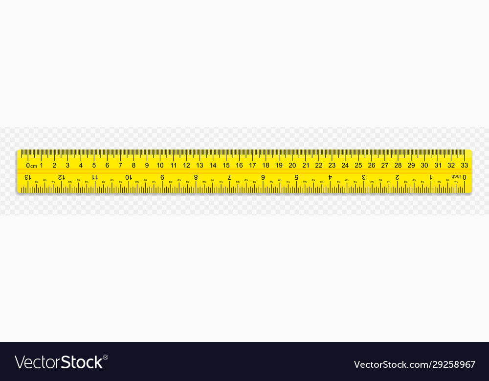 Ruler on transparent background with shadow vector image Ruler on transparent background with shadow