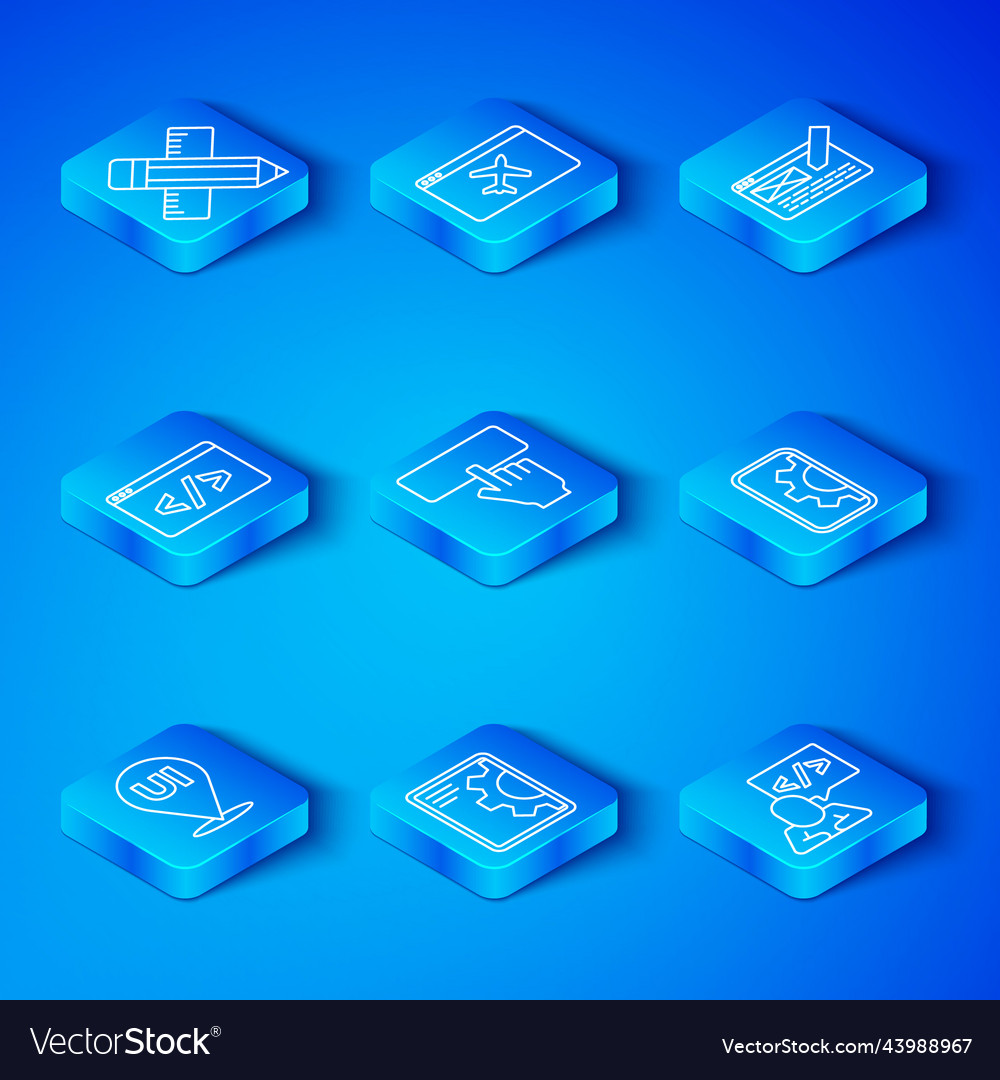 Set line ui or ux design keyboard web development vector image Set line ui or ux design keyboard web development