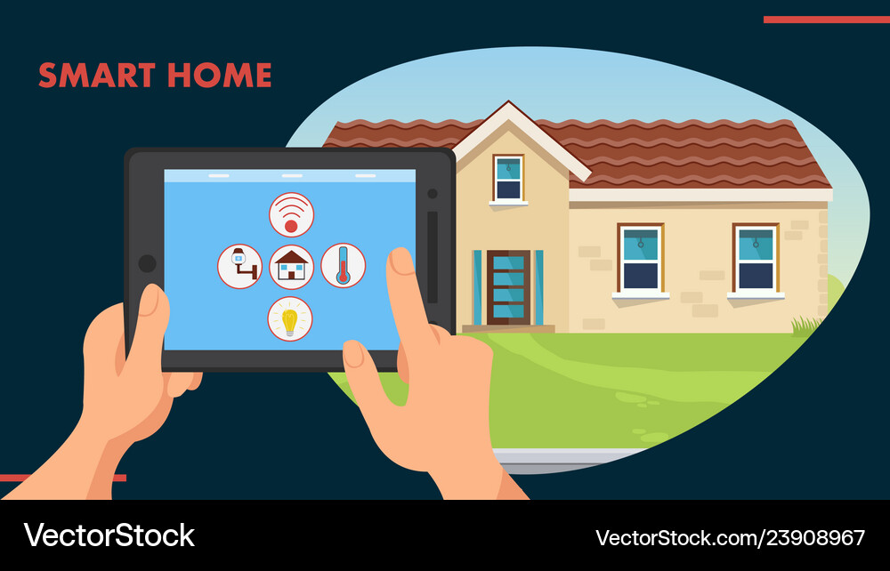 Smart home flat design Royalty Free Vector Image