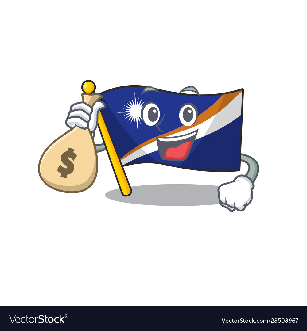 Smiley flag marshall island scroll cartoon