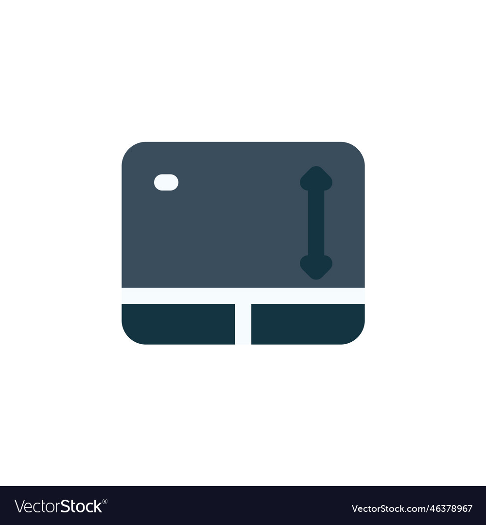 Touch pad icon computer component flat style vector image Touch pad icon computer component flat style