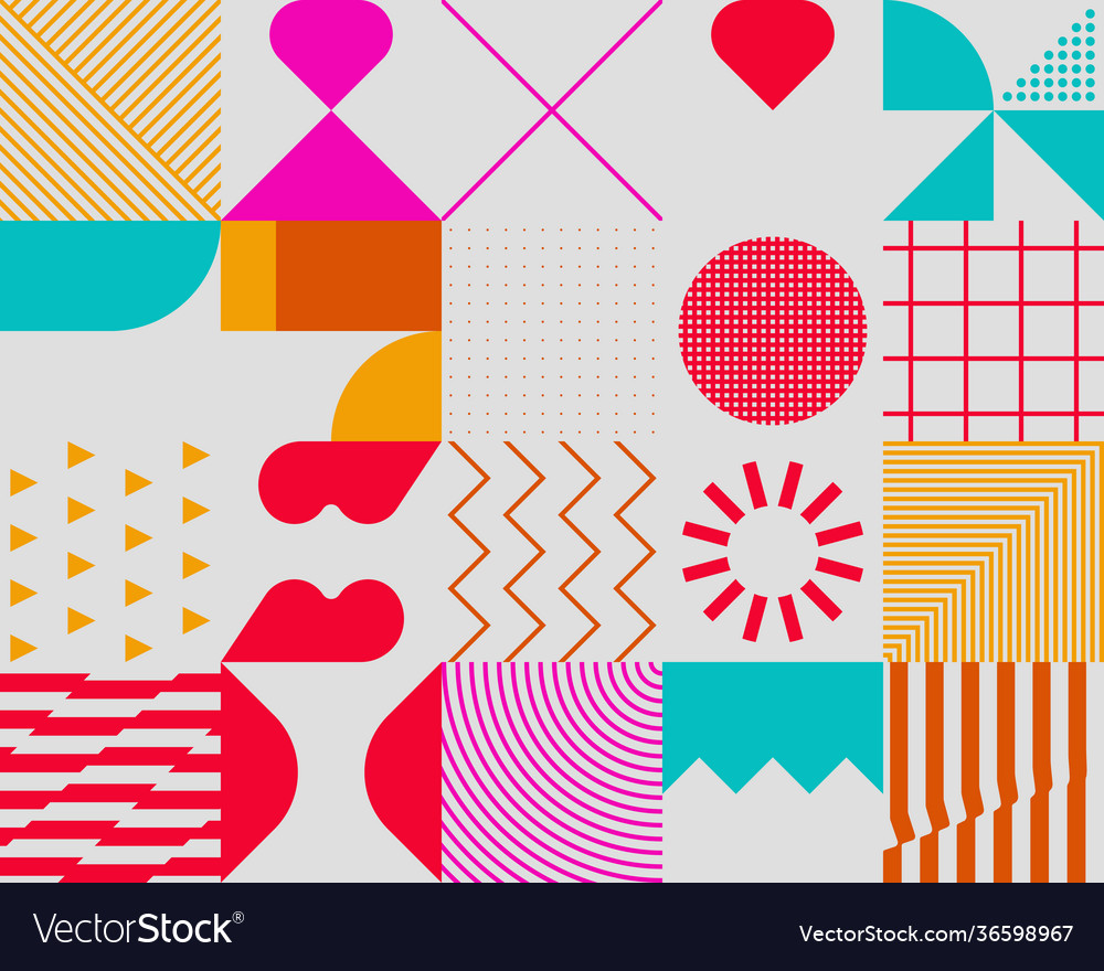 Trendy background with simple shapes vector image Trendy background with simple shapes