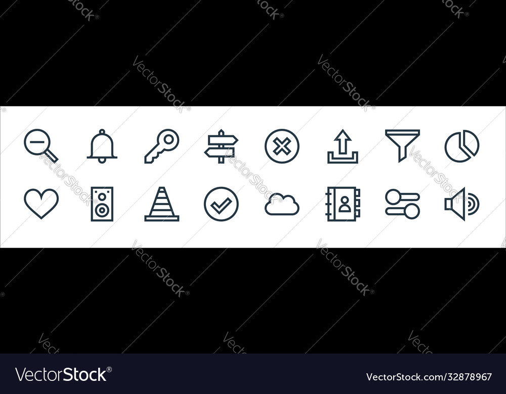 Web essentials line icons linear set quality