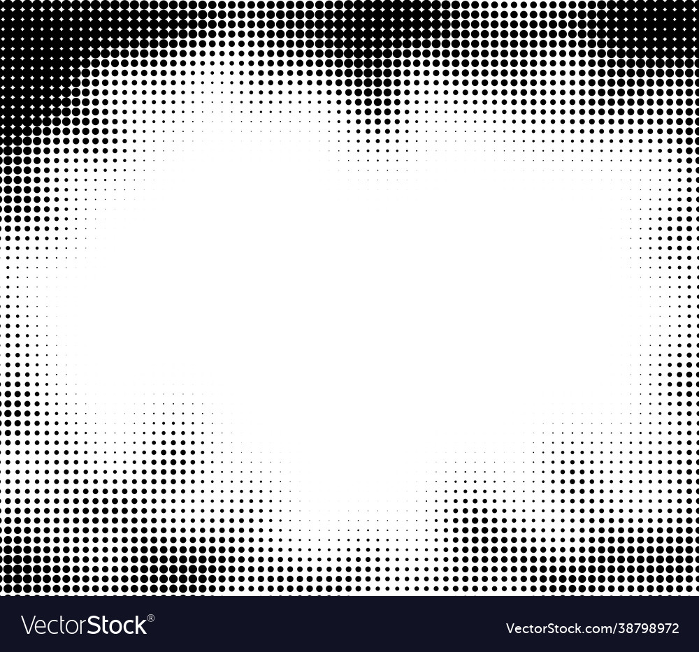 Black halftone dotted border on white background