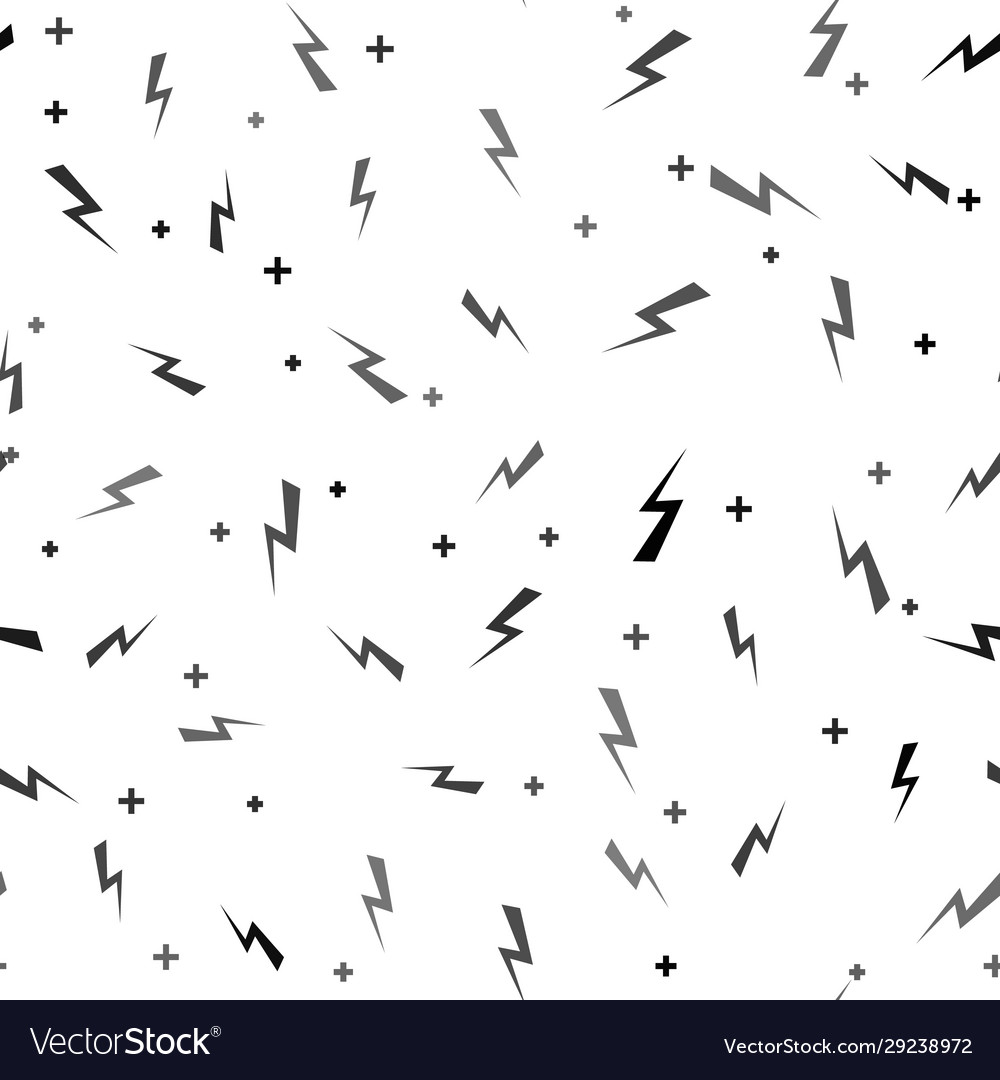 Black lightning bolt icon isolated seamless Vector Image