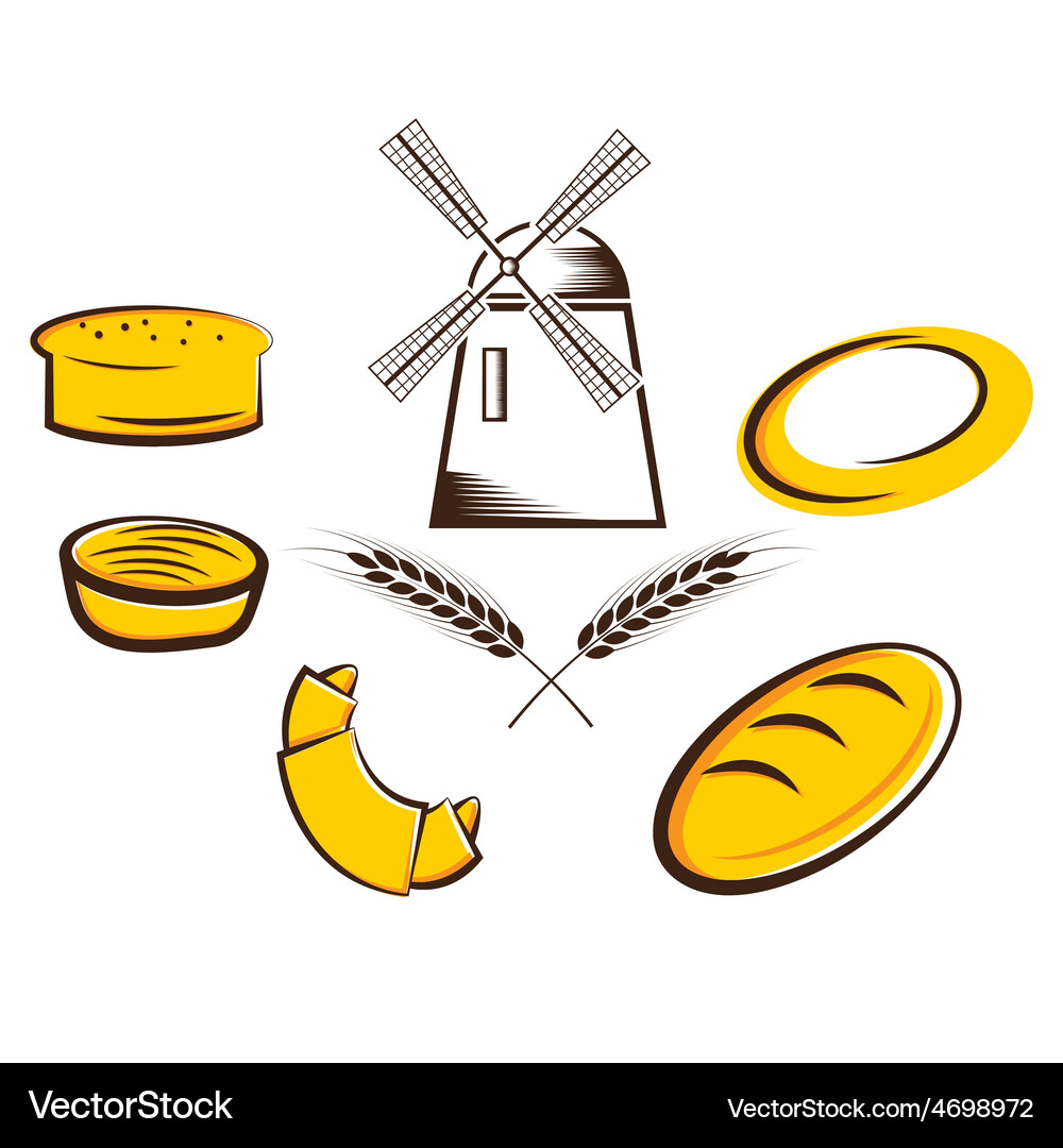 Bread set Royalty Free Vector Image - VectorStock