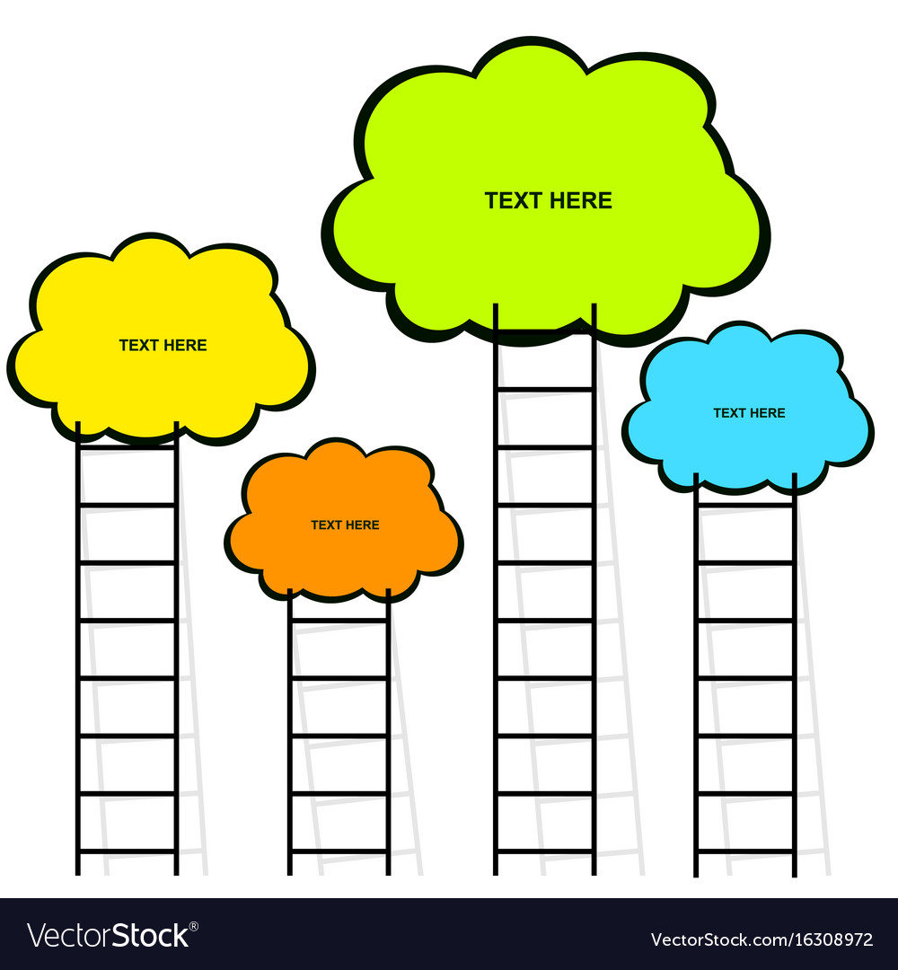 Cloud with stairs set in color