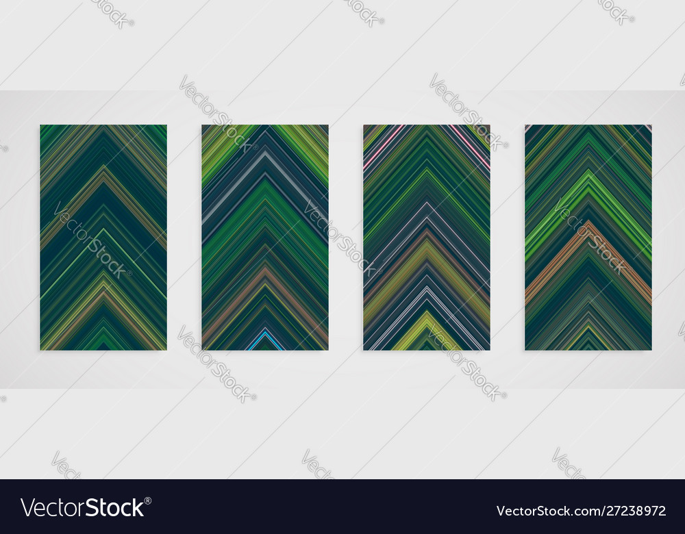 Colorful set four line pattern vector image Colorful set four line pattern