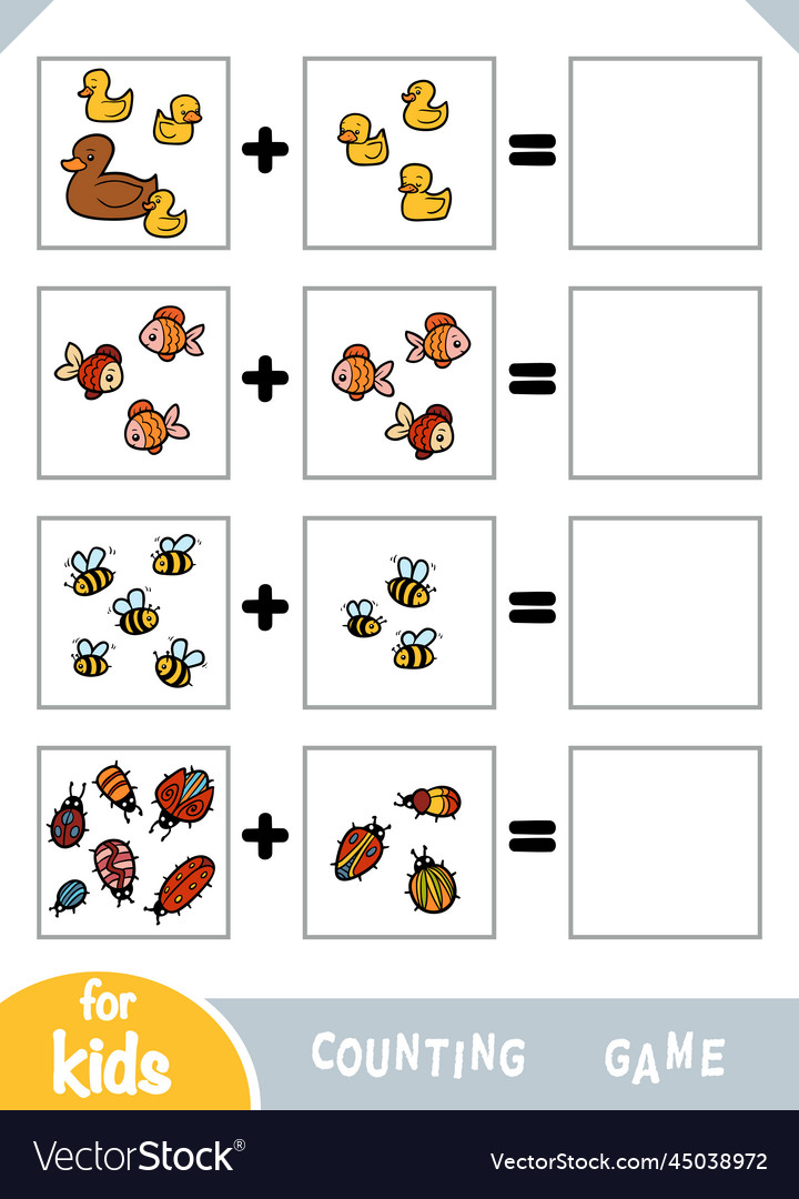 Counting game for preschool children count vector image Counting game for preschool children count