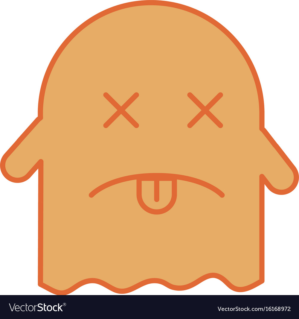Ghost kawaii character with folder