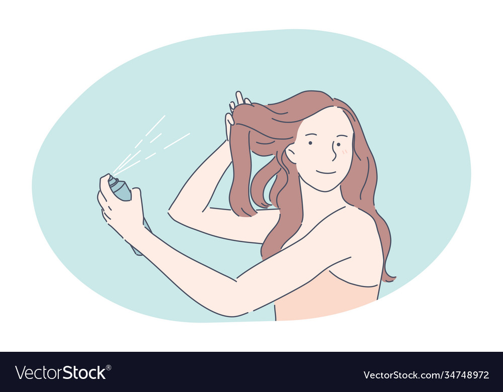 Hairspray styling haircare hairdressing hair Vector Image