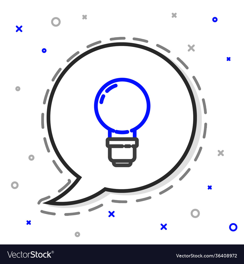 Line light bulb with concept idea icon isolated