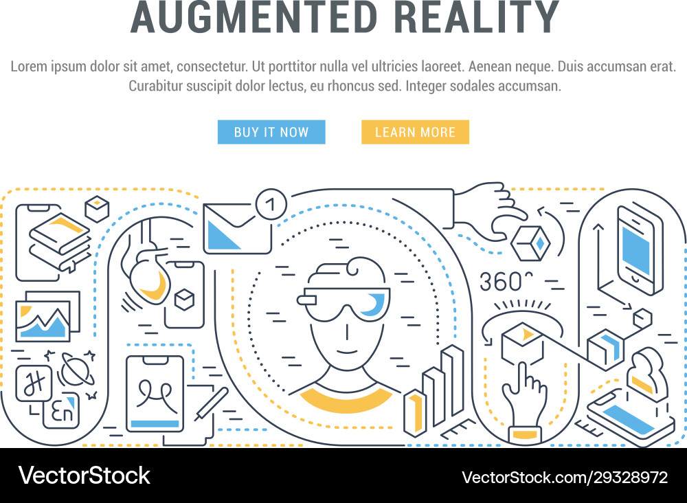 Linear banner augmented reality Royalty Free Vector Image