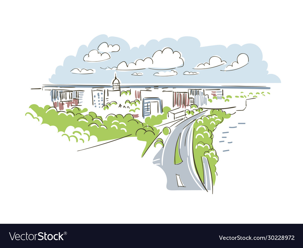 Madison wisconsin usa america sketch city line art