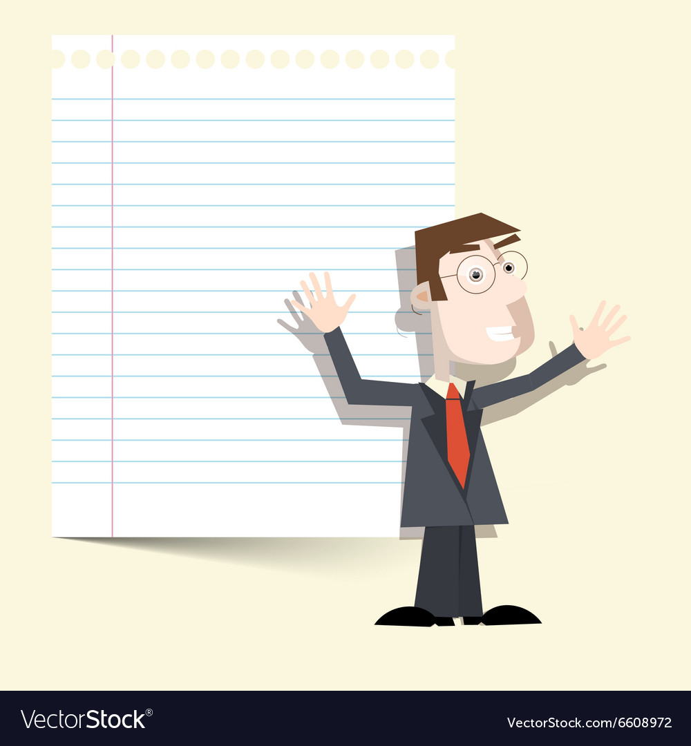 Man with notebook paper