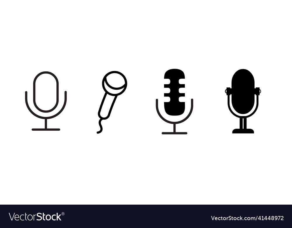 Microphone icons set variant icon kar Vector Image Microphone icons set variant icon kar