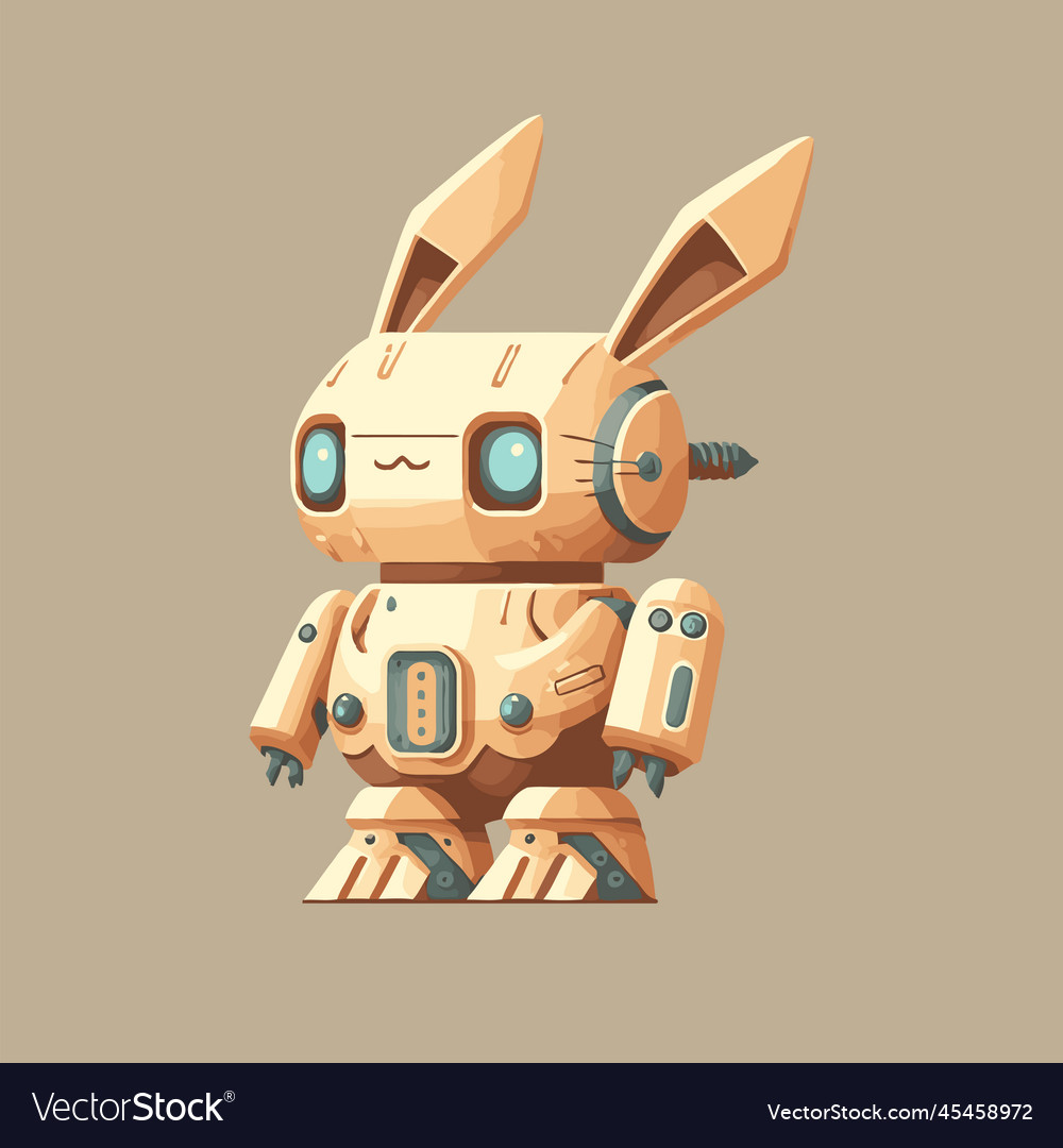 Robot rabbit cyborg character logo mascot
