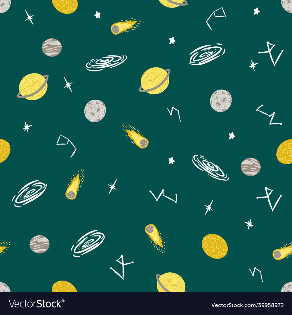 Seamless pattern with space background vector image Seamless pattern with space background