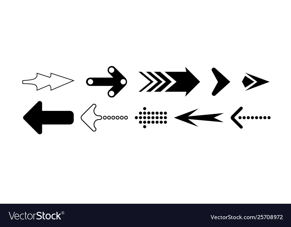 Set black arrows arrow icon Royalty Free Vector Image