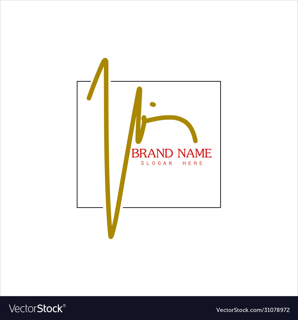 Signature logo initial v Royalty Free Vector Image